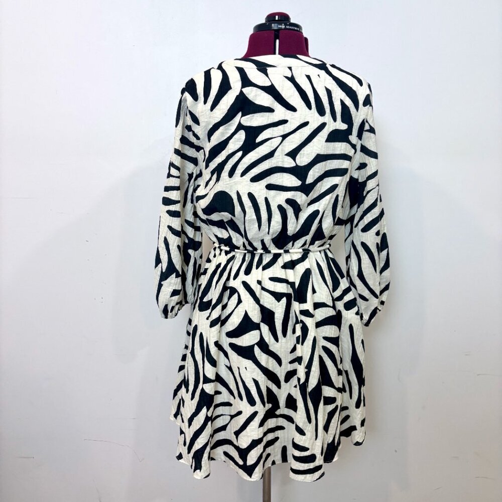 EVER NEW Alicia Printed Tie-Fastening Mini Dress sz 10 - Picture 3 of 13